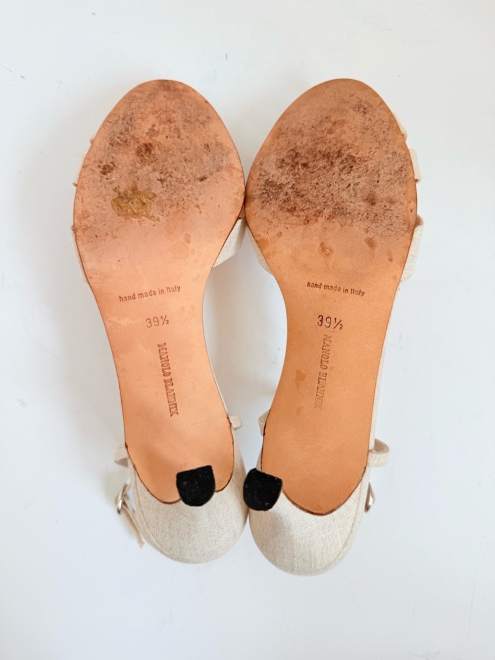 Manolo Blahnik “Cointreau” Archival Linen Mother-of-Pearl Floral  Sandals 39.5 - Picture 11 of 12